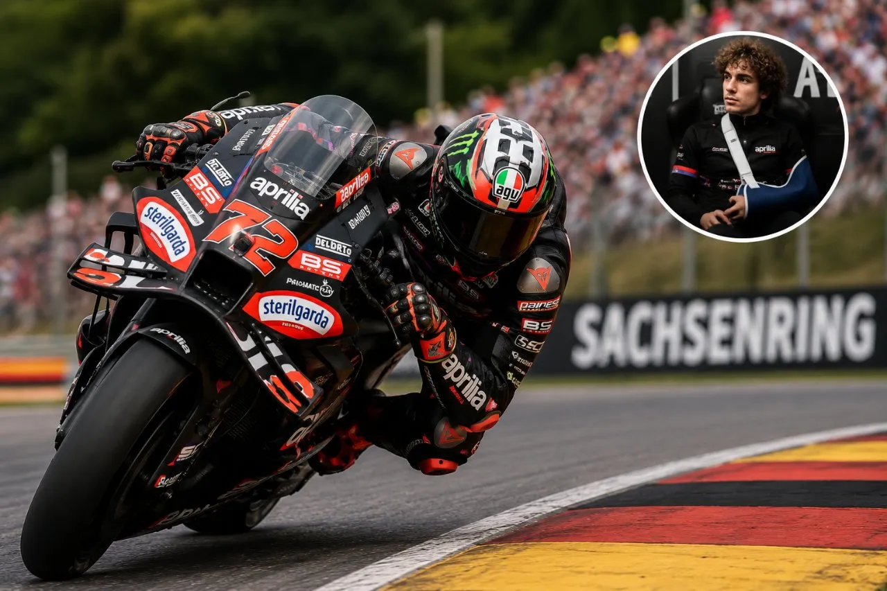 Bezzecchi kämpft zurück: Schlüsselbeinbruch am Sachsenring stoppt den Aprilia-Star nur kurz